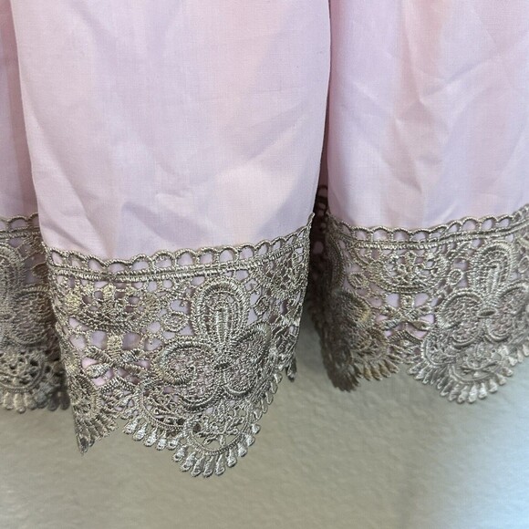 Periwinkle Parasol Pink Brown Dress Smocking Lace Tie Back Crown 3T - Picture 4 of 6